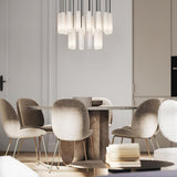 Modern Alabaster Cylinder Pendant Light Minimalist Natural Stone Droplet Hanging Lamp