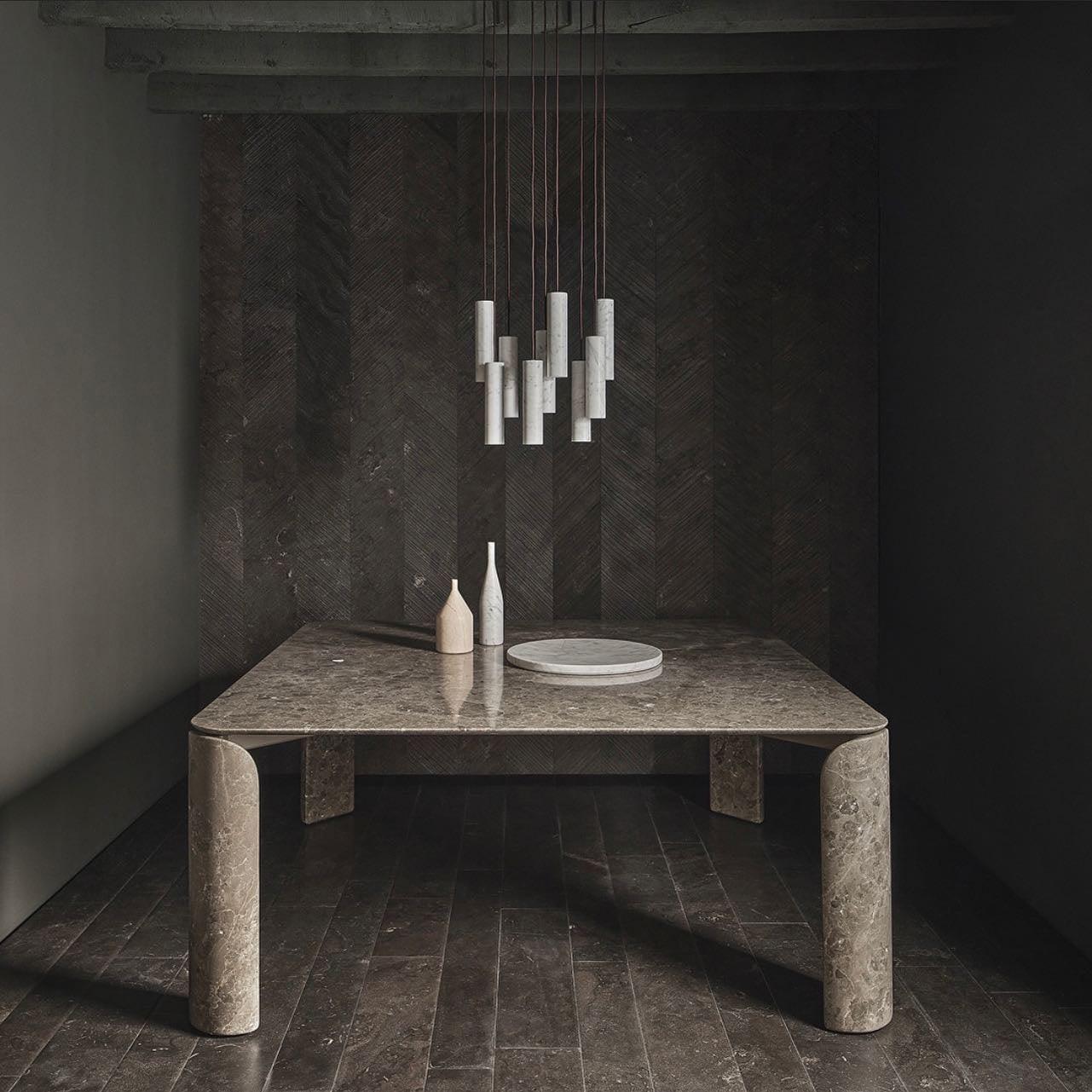Modern Alabaster Cylinder Pendant Light Minimalist Natural Stone Droplet Hanging Lamp