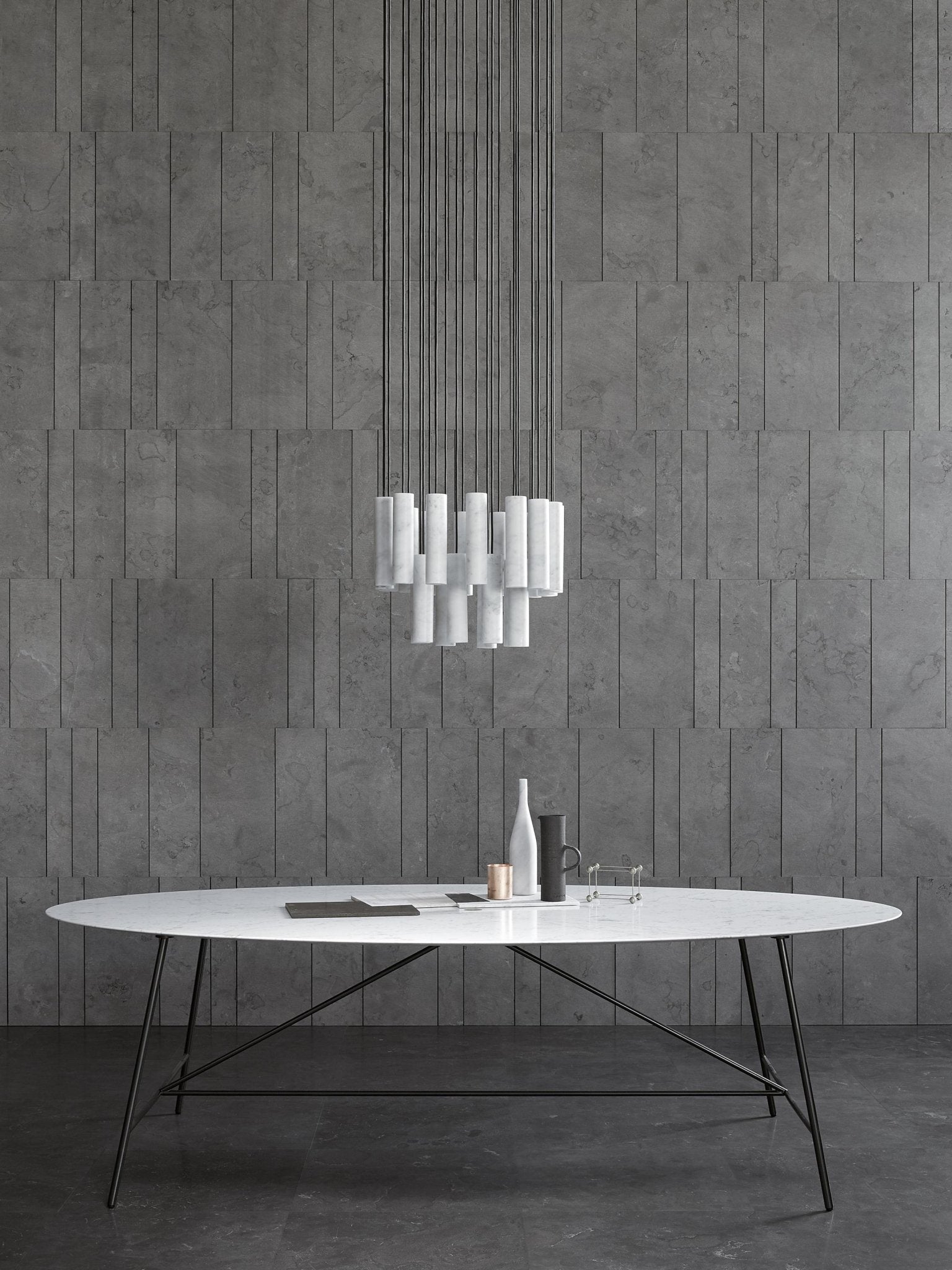 Modern Alabaster Cylinder Pendant Light Minimalist Natural Stone Droplet Hanging Lamp