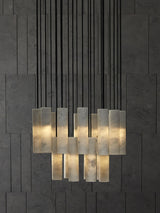 Modern Alabaster Cylinder Pendant Light Minimalist Natural Stone Droplet Hanging Lamp