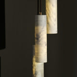 Modern Alabaster Cylinder Pendant Light Minimalist Natural Stone Droplet Hanging Lamp