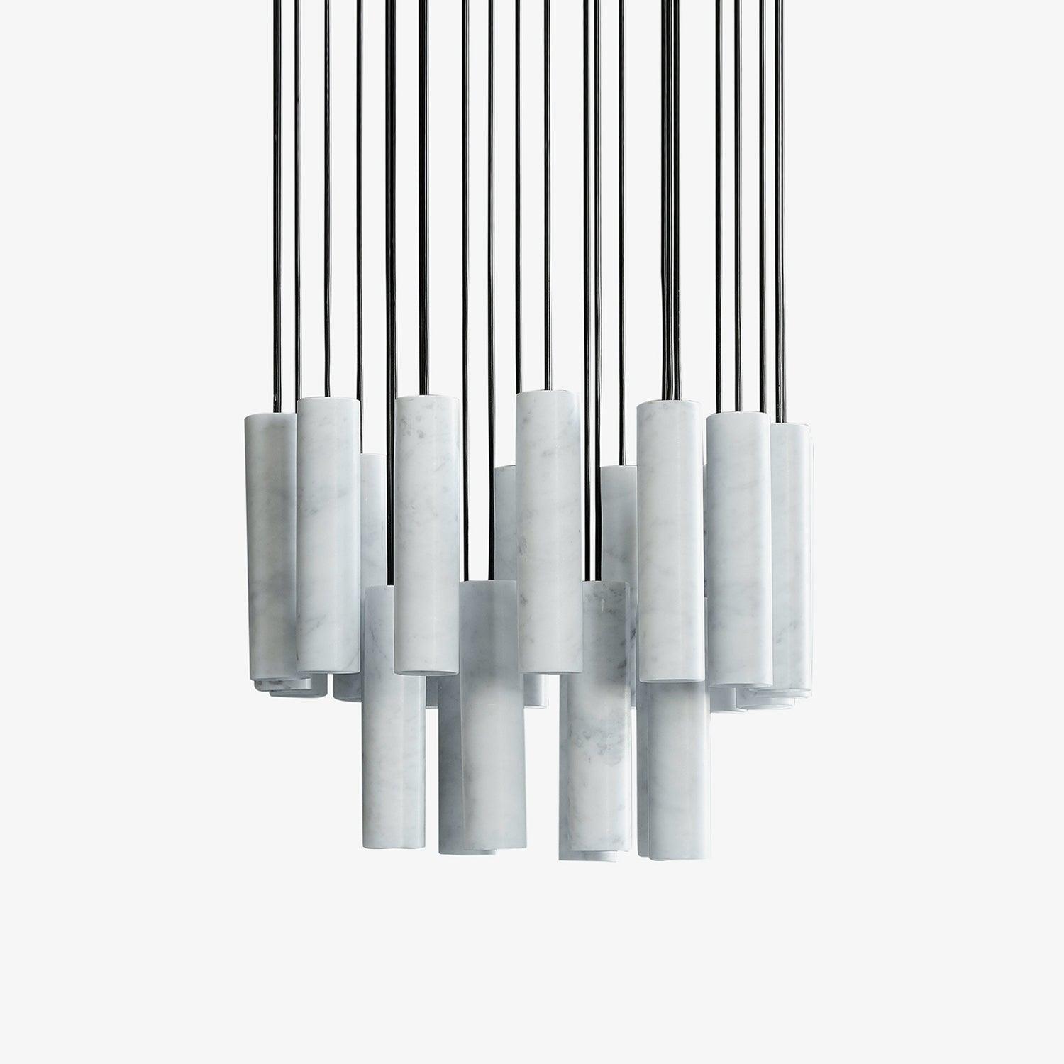 Modern Alabaster Cylinder Pendant Light Minimalist Natural Stone Droplet Hanging Lamp