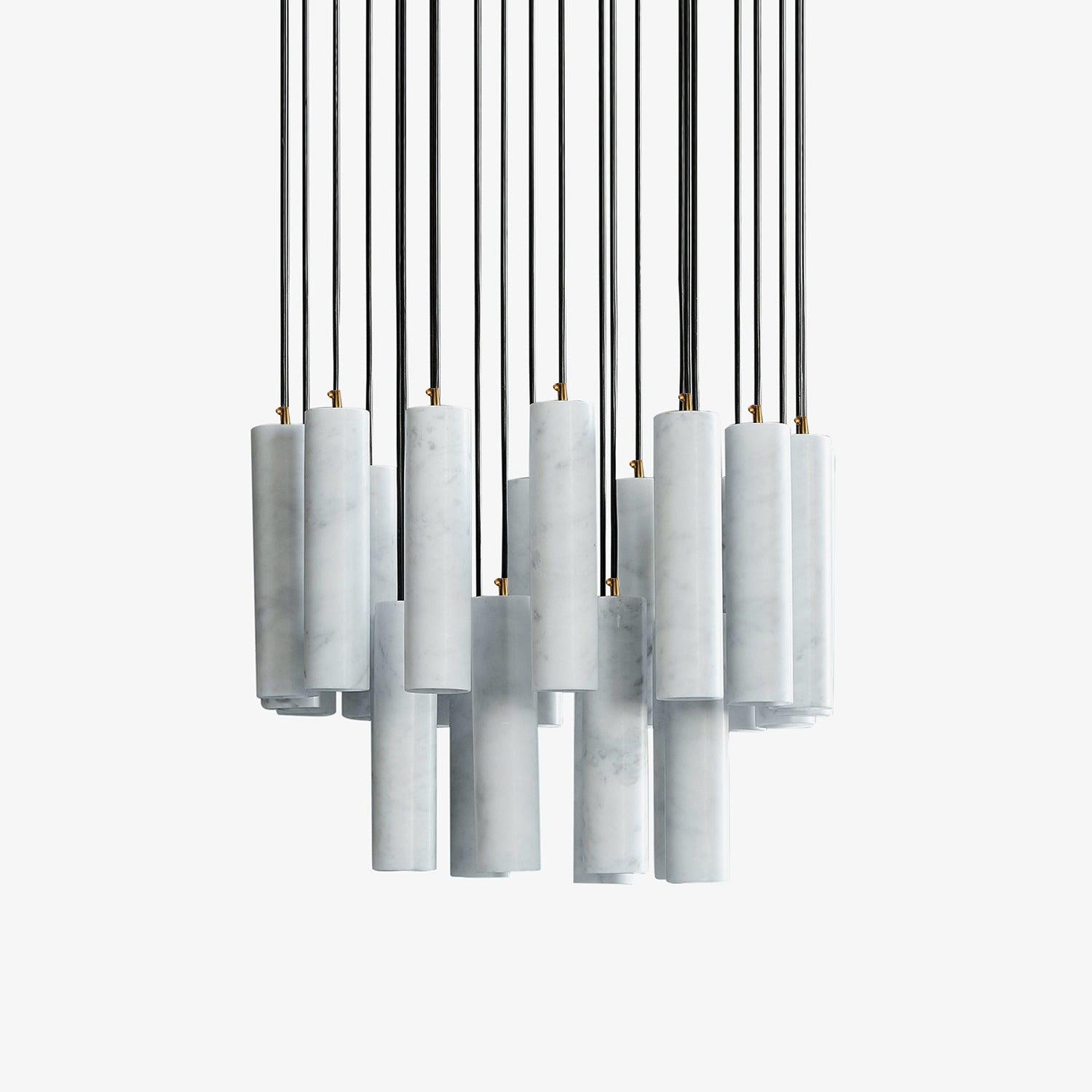 Modern Alabaster Cylinder Pendant Light Minimalist Natural Stone Droplet Hanging Lamp