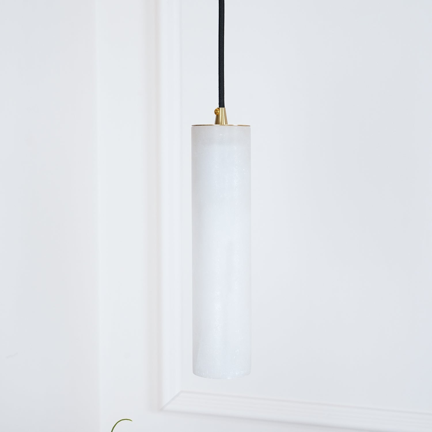 Modern Alabaster Cylinder Pendant Light Minimalist Natural Stone Droplet Hanging Lamp