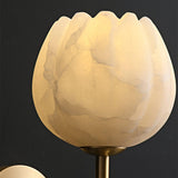 Modern Alabaster Floral Wall Lamp with Brass Finish for Luxury Indoor Decor