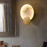 Modern Alabaster LED Wall Lamp Gold Sconce Set of Two for Living Room and Bedroom