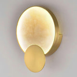 Modern Alabaster LED Wall Lamp Gold Sconce Set of Two for Living Room and Bedroom