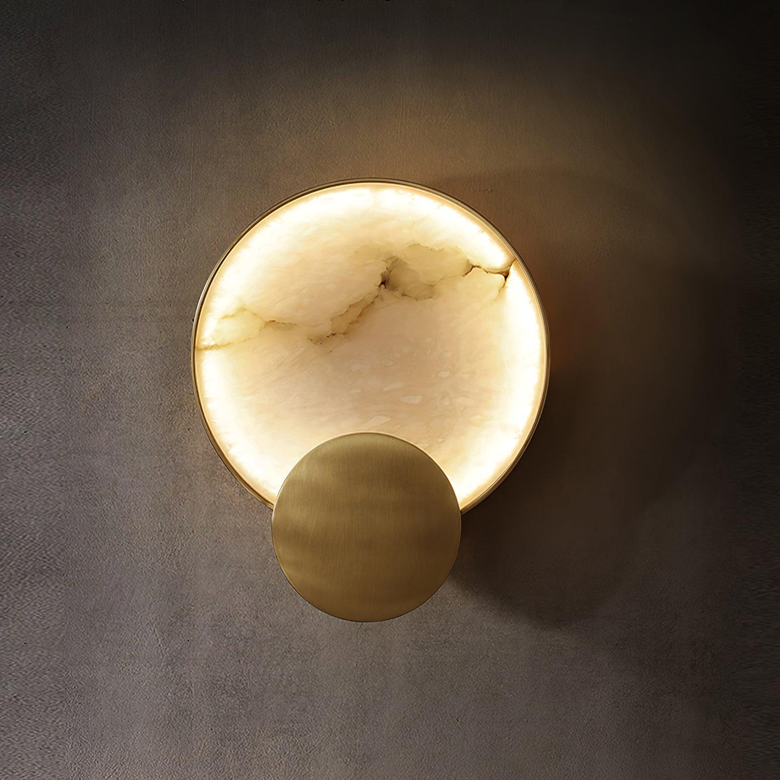 Modern Alabaster LED Wall Lamp Gold Sconce Set of Two for Living Room and Bedroom
