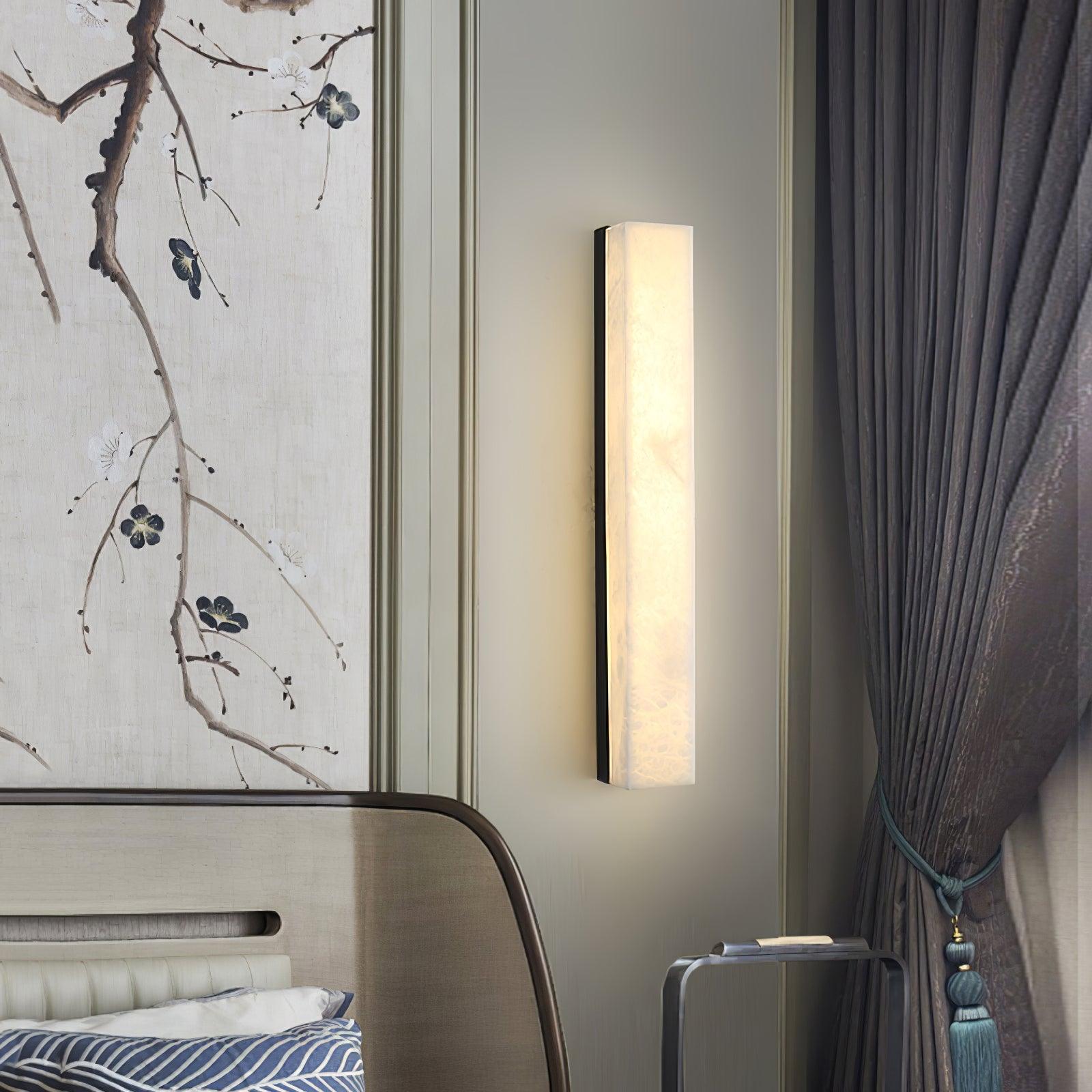 Modern Alabaster LED Wall Sconce Luxury Natural Stone Brass Sconce Light for Indoor Decor