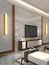 Modern Alabaster LED Wall Sconce Luxury Natural Stone Brass Sconce Light for Indoor Decor
