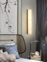 Modern Alabaster LED Wall Sconce Luxury Natural Stone Brass Sconce Light for Indoor Decor