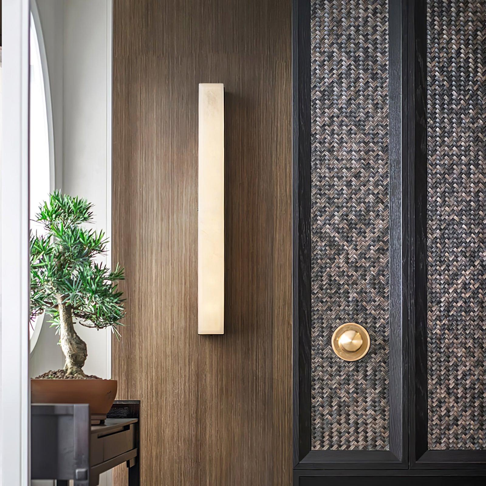 Modern Alabaster LED Wall Sconce Luxury Natural Stone Brass Sconce Light for Indoor Decor