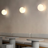 Modern Alabaster Mini Orb Wall Lamp Spherical Natural Stone Sconce for Interior Spaces