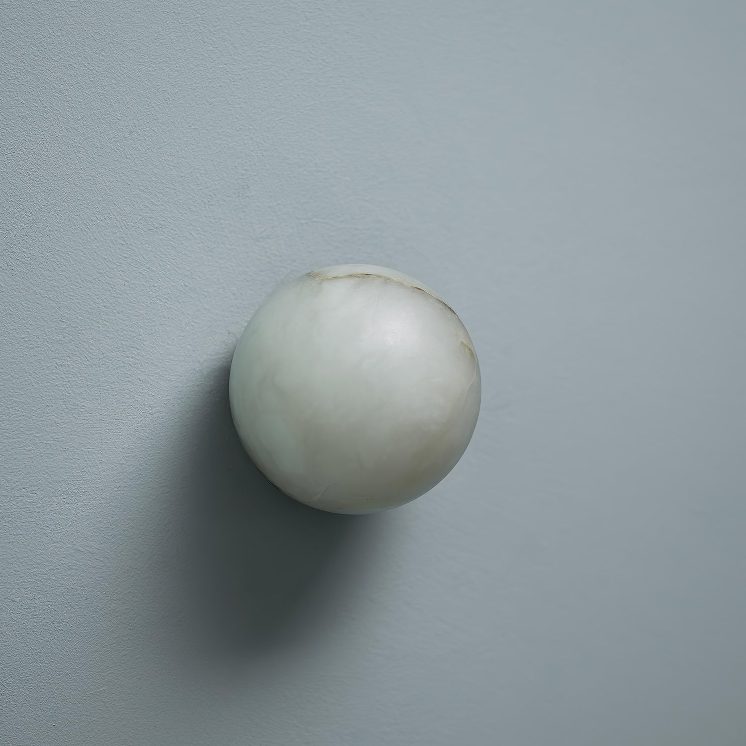 Modern Alabaster Mini Orb Wall Lamp Spherical Natural Stone Sconce for Interior Spaces