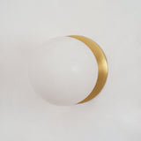 Modern Alabaster Mini Orb Wall Lamp Spherical Natural Stone Sconce for Interior Spaces