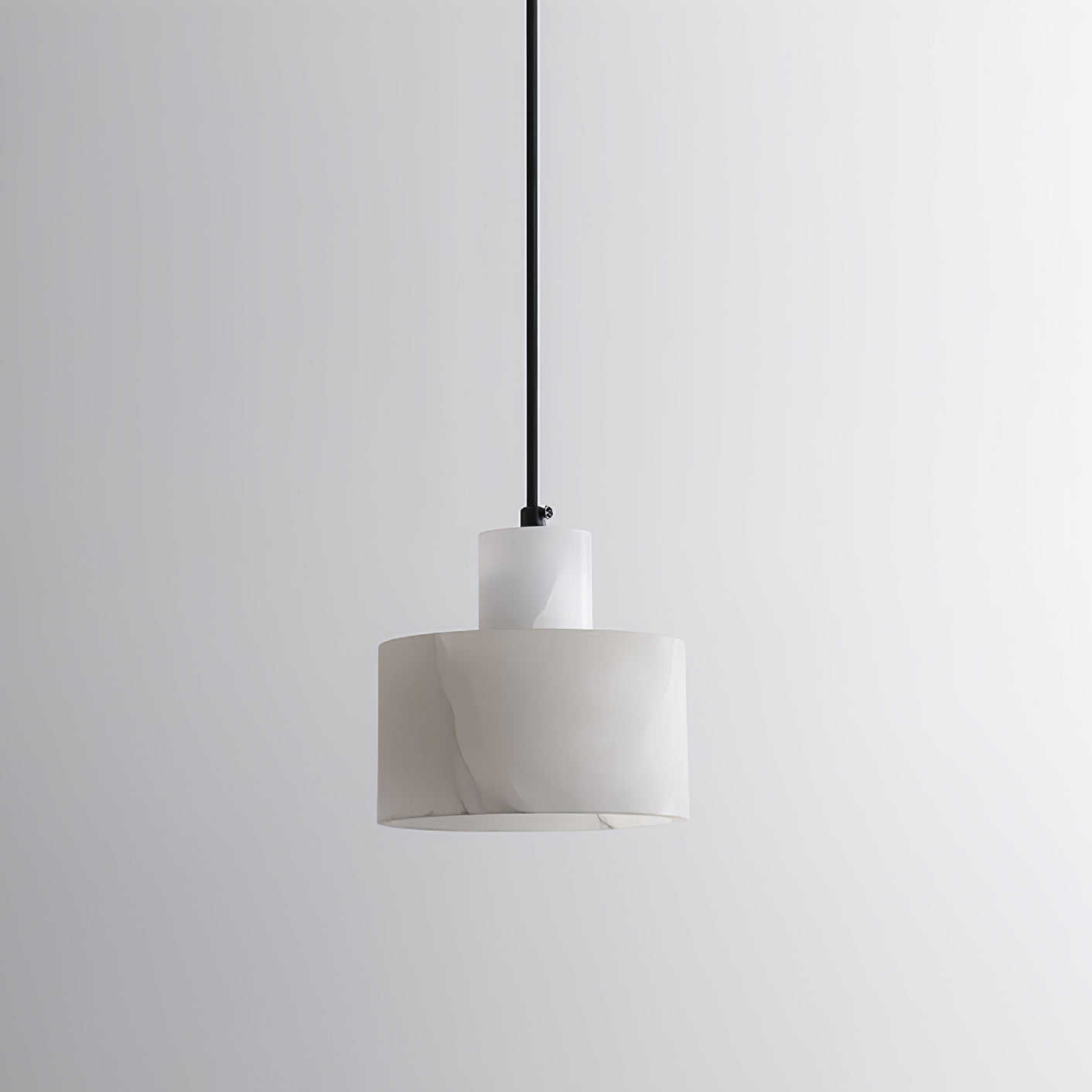 Modern Alabaster Pendant Light Minimalist Natural Stone Cylinder Hanging Lamp for Indoor Use