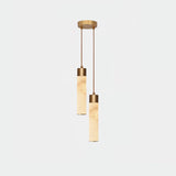 Modern Alabaster Pendant Light with Brass Finish and Integrated LED Lighting for Luxury Interiors