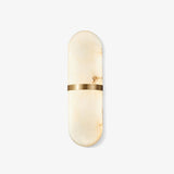 Modern Alabaster Pill Shape Wall Sconce LED Indoor Light Fixture with Natural Stone Shade