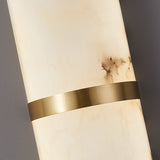 Modern Alabaster Pill Shape Wall Sconce LED Indoor Light Fixture with Natural Stone Shade