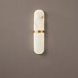 Modern Alabaster Pill Shape Wall Sconce LED Indoor Light Fixture with Natural Stone Shade