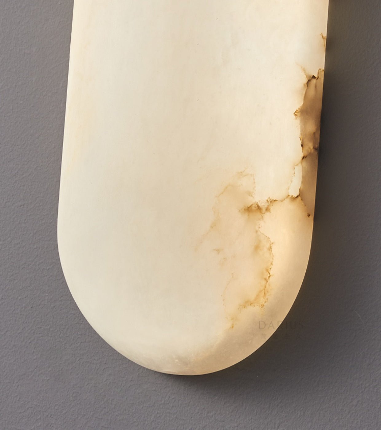 Modern Alabaster Pill Shape Wall Sconce LED Indoor Light Fixture with Natural Stone Shade