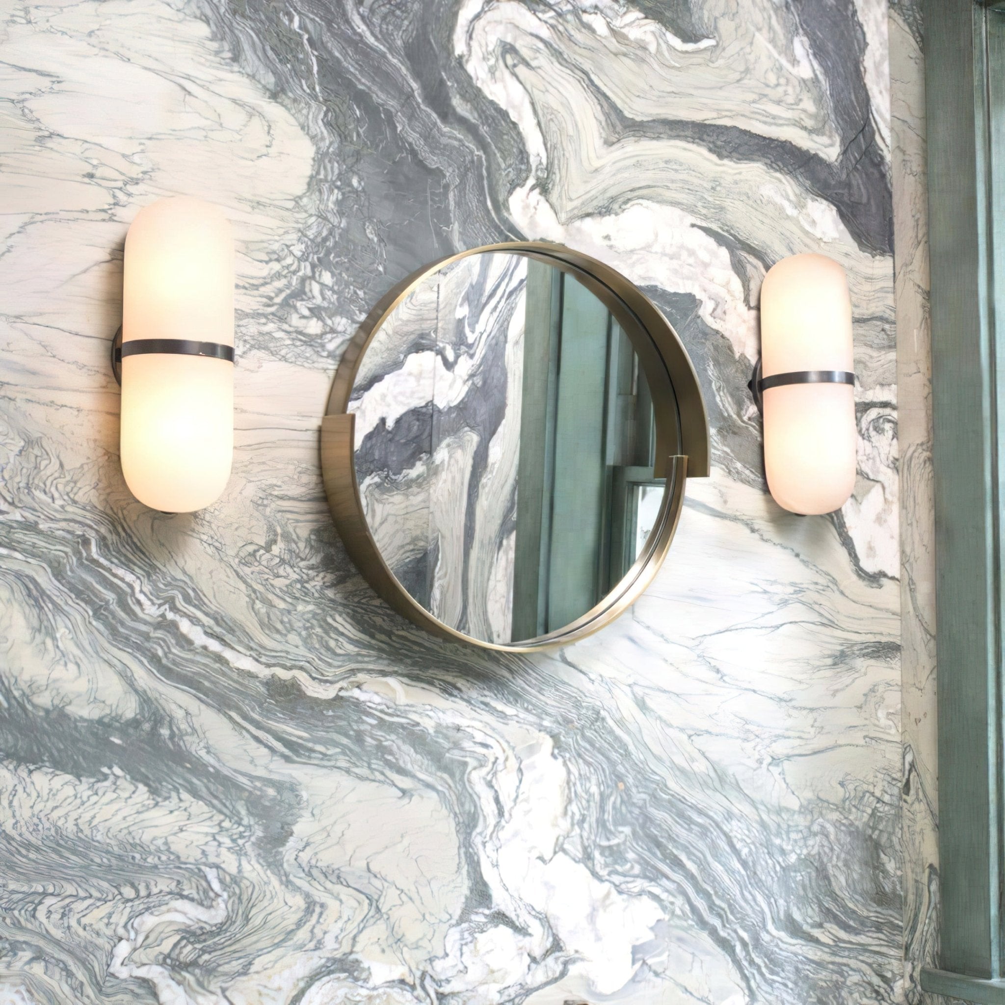Modern Alabaster Pill Shape Wall Sconce LED Indoor Light Fixture with Natural Stone Shade
