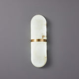 Modern Alabaster Pill Shape Wall Sconce LED Indoor Light Fixture with Natural Stone Shade
