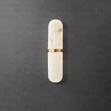 Modern Alabaster Pill Shape Wall Sconce LED Indoor Light Fixture with Natural Stone Shade