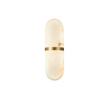Modern Alabaster Pill Shape Wall Sconce LED Indoor Light Fixture with Natural Stone Shade