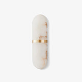 Modern Alabaster Pill Shape Wall Sconce LED Indoor Light Fixture with Natural Stone Shade