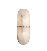 Modern Alabaster Pill Shape Wall Sconce LED Indoor Light Fixture with Natural Stone Shade