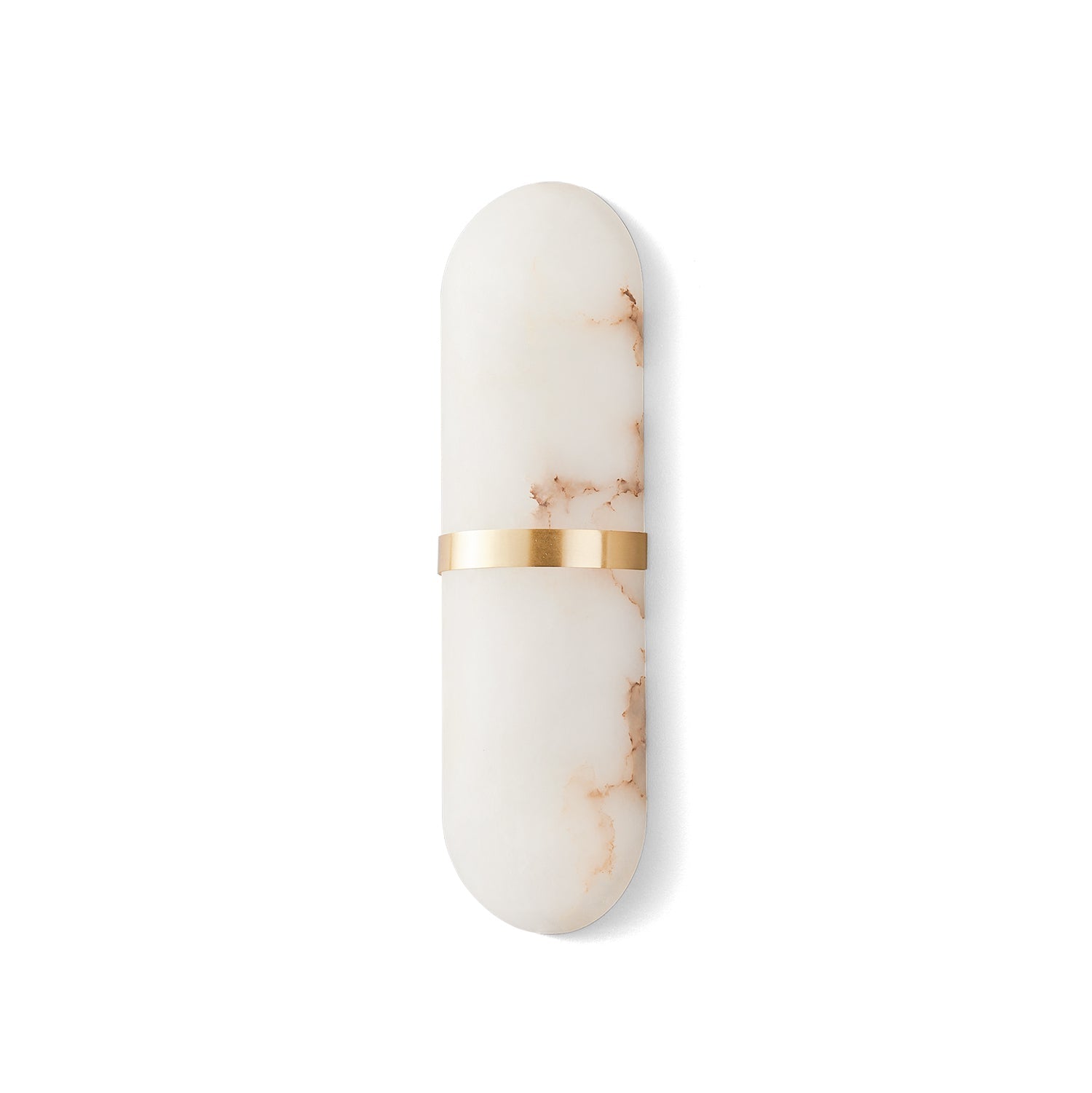 Modern Alabaster Pill Shape Wall Sconce LED Indoor Light Fixture with Natural Stone Shade