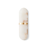 Modern Alabaster Pill Shape Wall Sconce LED Indoor Light Fixture with Natural Stone Shade