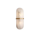 Modern Alabaster Pill Shape Wall Sconce LED Indoor Light Fixture with Natural Stone Shade