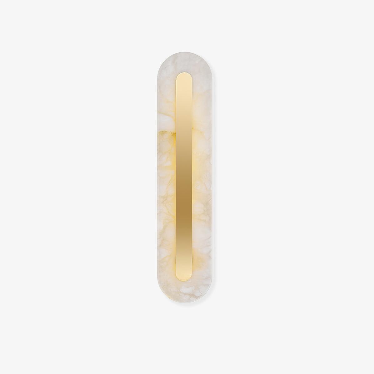 Modern Alabaster Rounded Wall Sconce Integrated LED Brass Light Fixture for Elegant Interiors