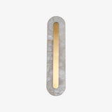 Modern Alabaster Rounded Wall Sconce Integrated LED Brass Light Fixture for Elegant Interiors