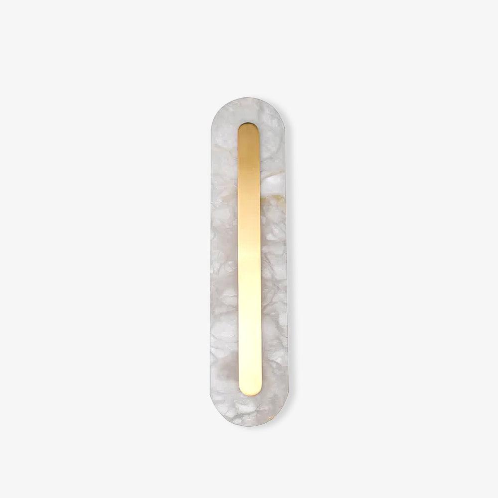 Modern Alabaster Rounded Wall Sconce Integrated LED Brass Light Fixture for Elegant Interiors