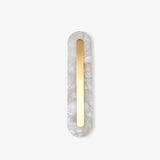 Modern Alabaster Rounded Wall Sconce Integrated LED Brass Light Fixture for Elegant Interiors