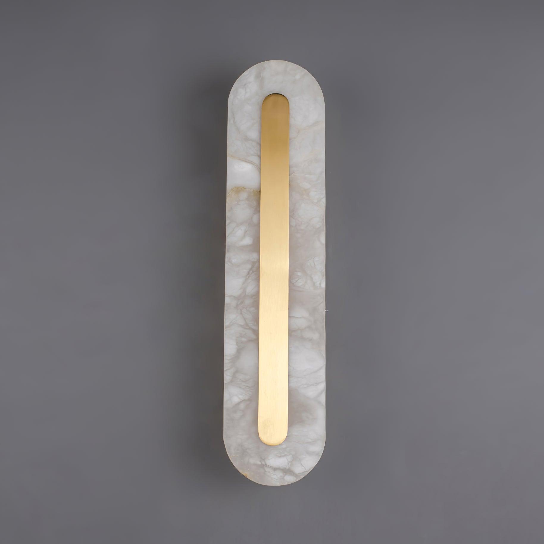 Modern Alabaster Rounded Wall Sconce Integrated LED Brass Light Fixture for Elegant Interiors