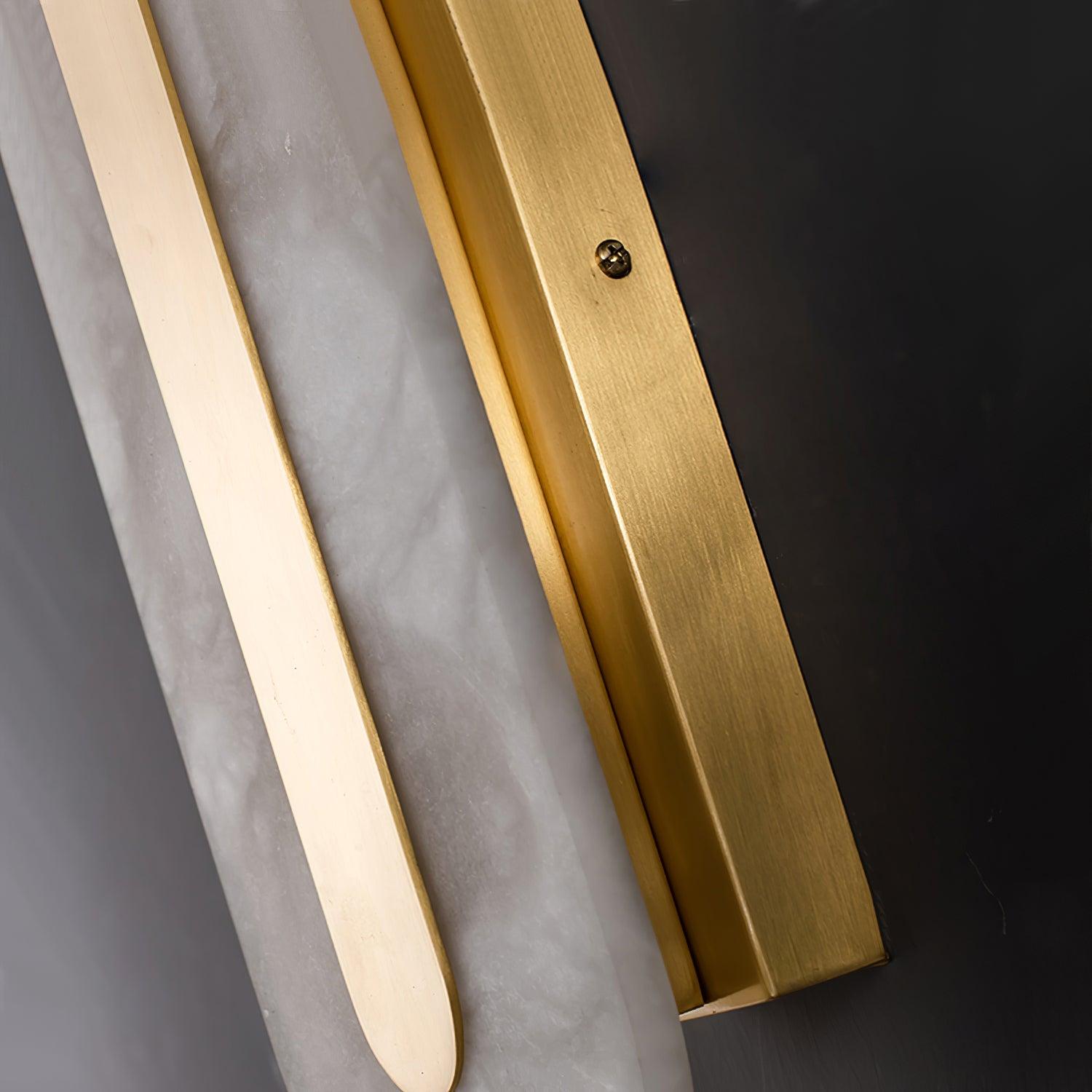 Modern Alabaster Rounded Wall Sconce Integrated LED Brass Light Fixture for Elegant Interiors