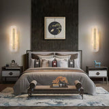 Modern Alabaster Rounded Wall Sconce Integrated LED Brass Light Fixture for Elegant Interiors