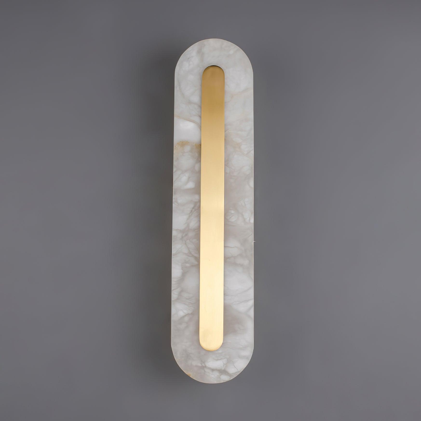 Modern Alabaster Rounded Wall Sconce Integrated LED Brass Light Fixture for Elegant Interiors