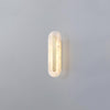 Modern Alabaster Rounded Wall Sconce Integrated LED Brass Light Fixture for Elegant Interiors