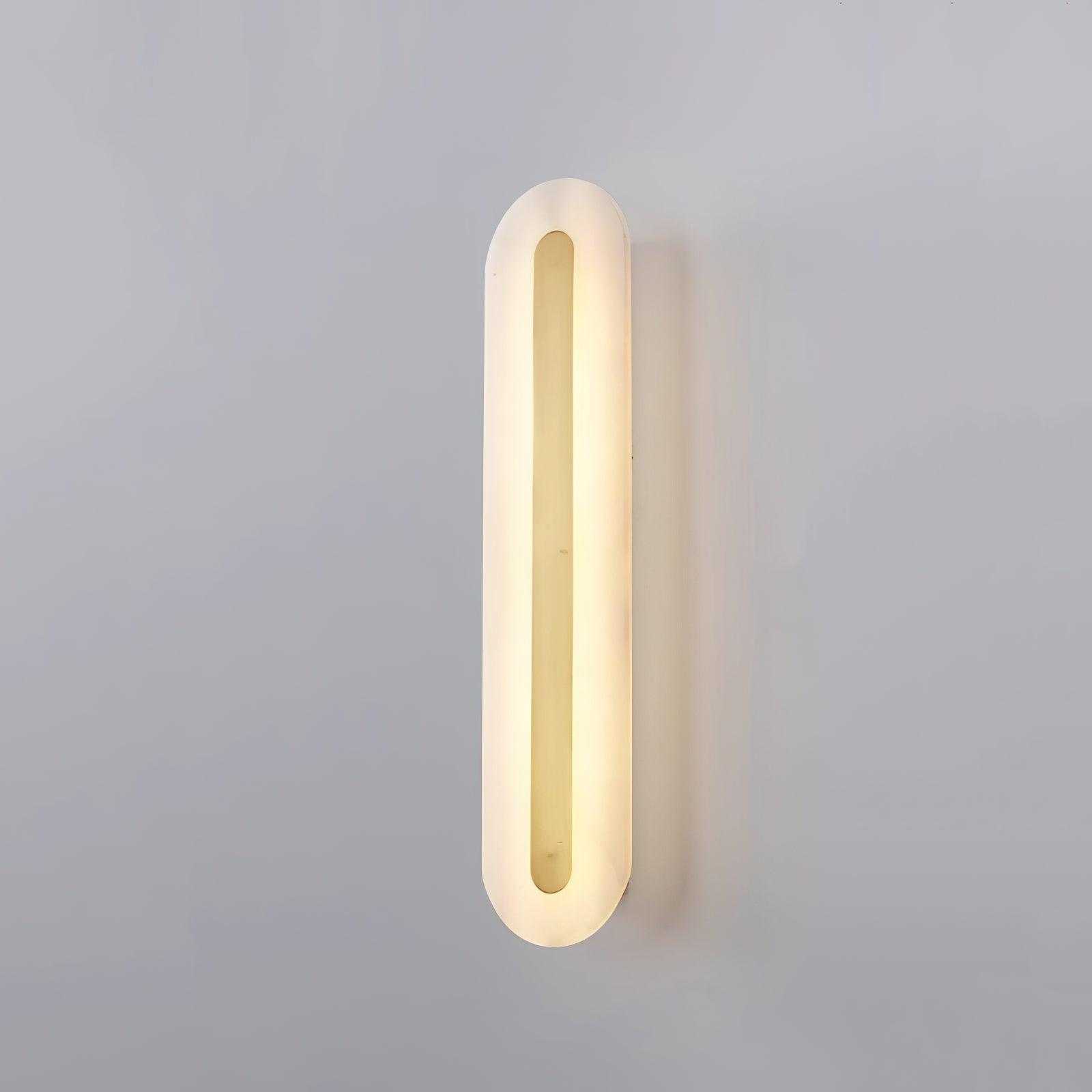 Modern Alabaster Rounded Wall Sconce Integrated LED Brass Light Fixture for Elegant Interiors