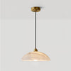 Modern Alabaster Stone Dome Pendant Light with Brass Hardware for Dining Rooms