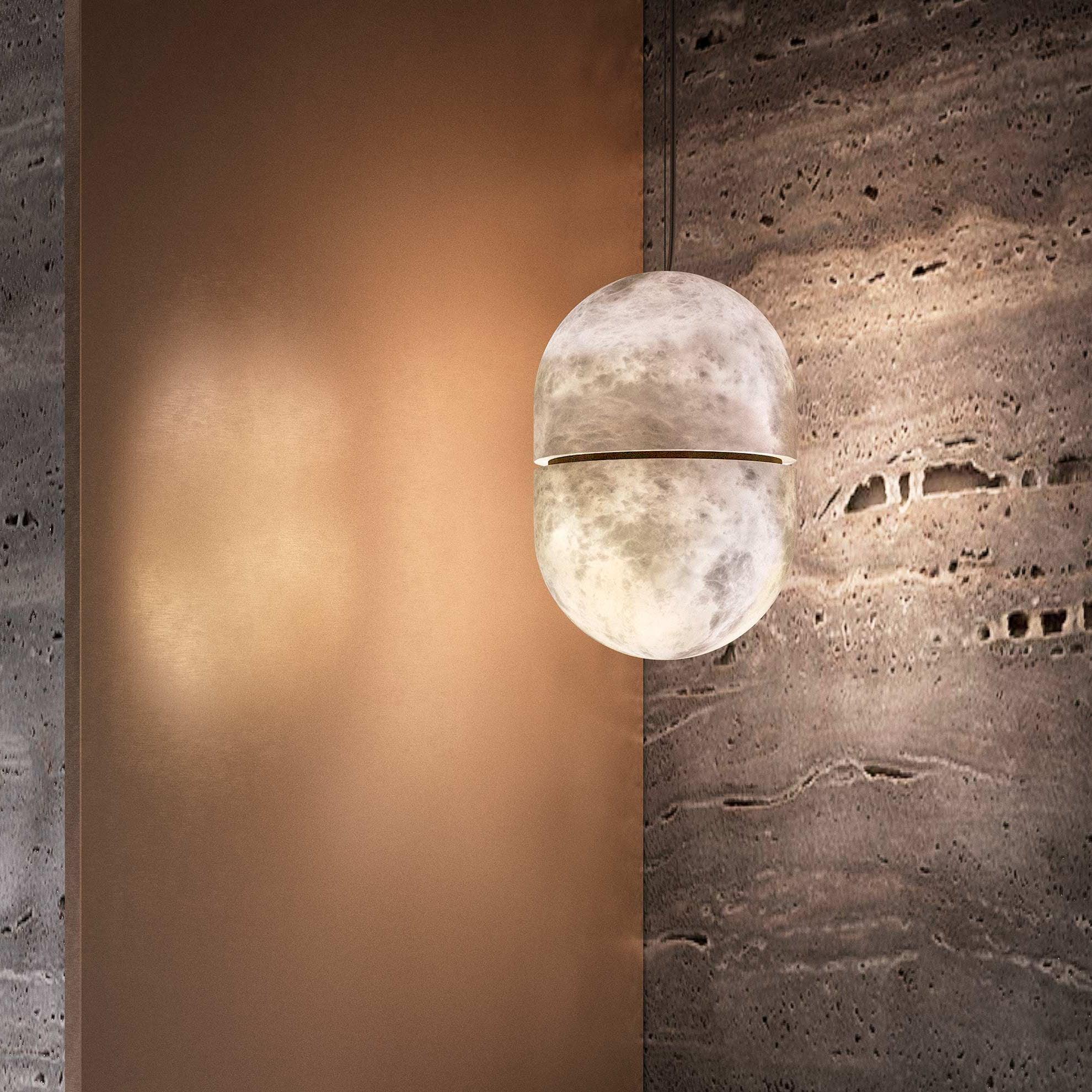 Modern Alabaster Stone LED Pendant Lamp Minimalist Art Hanging Light