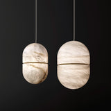 Modern Alabaster Stone LED Pendant Lamp Minimalist Art Hanging Light