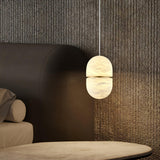 Modern Alabaster Stone LED Pendant Lamp Minimalist Art Hanging Light
