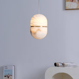 Modern Alabaster Stone LED Pendant Lamp Minimalist Art Hanging Light