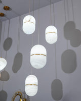 Modern Alabaster Stone LED Pendant Lamp Minimalist Art Hanging Light